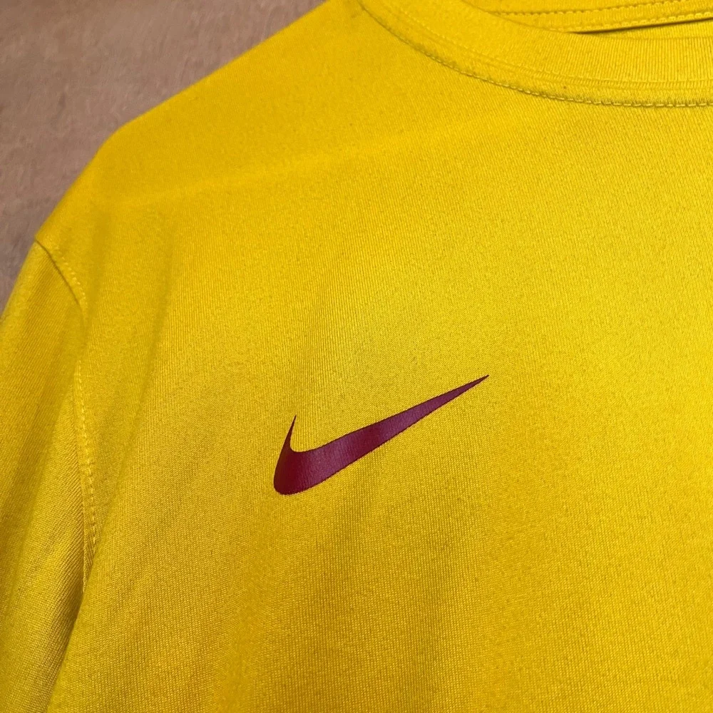 Nike Iowa State Cyclones Shirt Mens Large Yellow Long Sleeve Dri-FIT Collegiate
